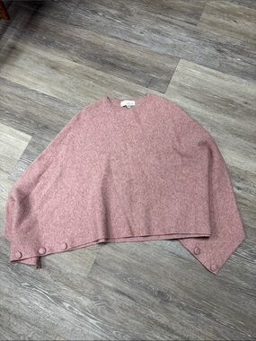 Pinch Dusty Rose Button-Sleeve Poncho Sweater